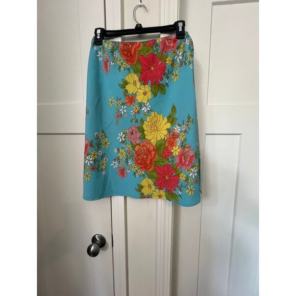 THE LIMITED COLORFUL FLORAL A line KNEE LENGTH WOMENS SKIRT XS - Picture 2 of 8